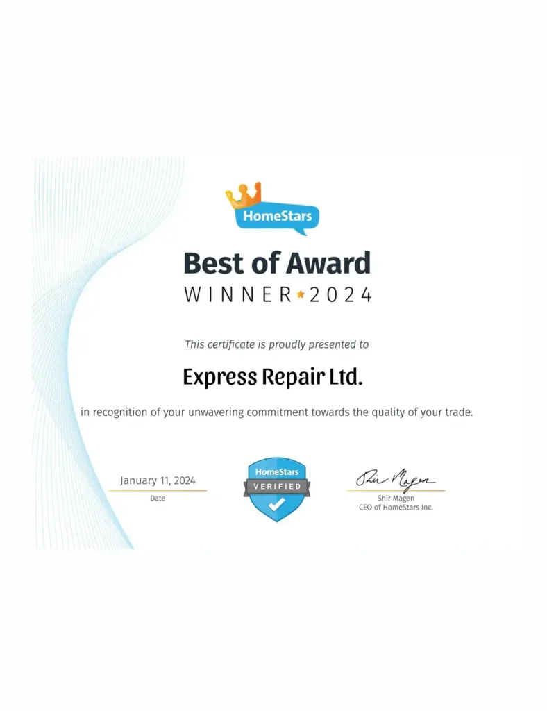 Express Repair Best of Award in 2024 HomeStar